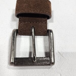 Fossil Dark Brown Leather Belt with Silver Buckle